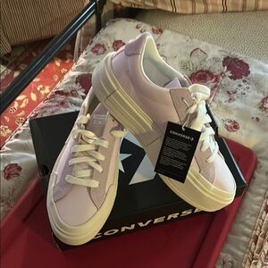 Converse Pink and White Low-Top Sneakers